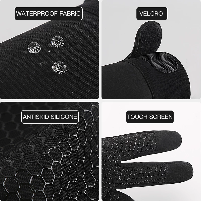 Thermal Gloves Winter Cycling Gloves With Wrist Support Touch Screen