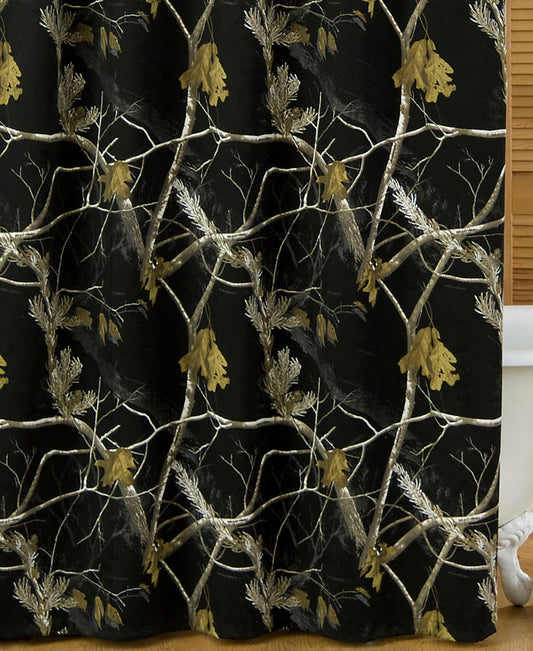 Rea Tree AP Black Shower Curtain