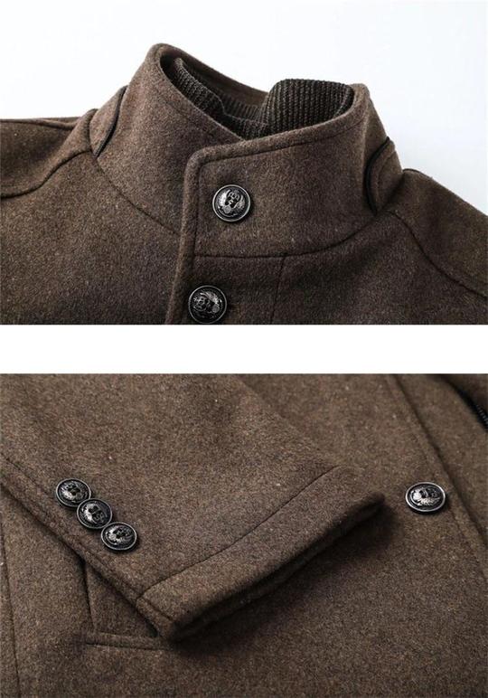 Winter Men Wool Jacket Slim Fit Thick Warm Coat