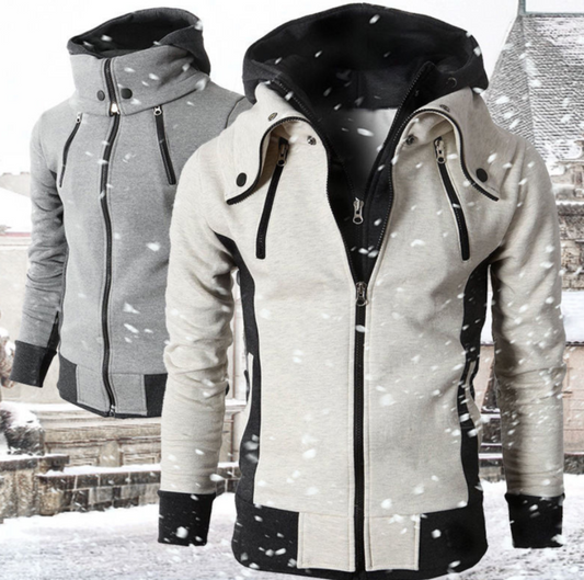 Mens High Collar Windproof Hoodie