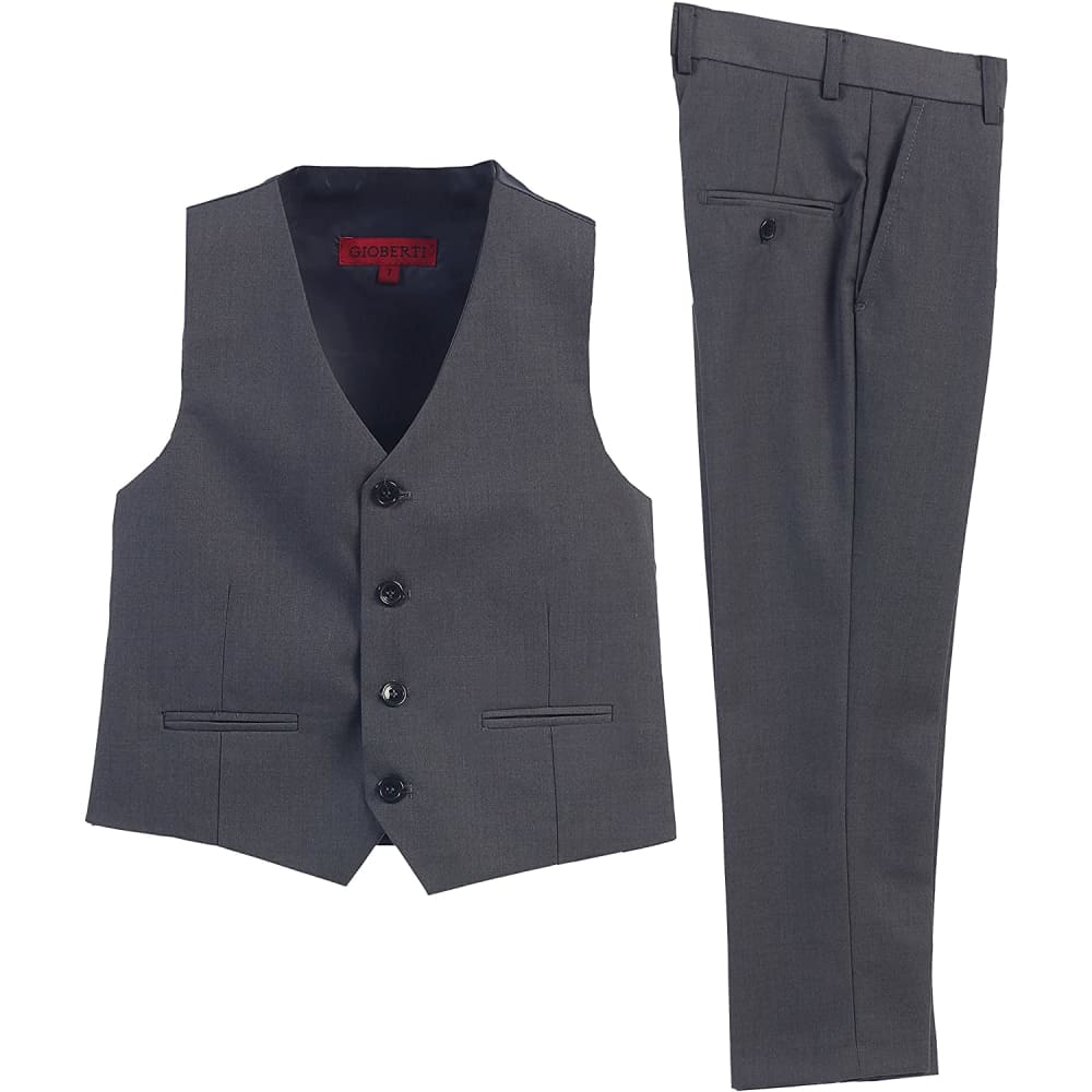 Dressing Up Boy’s Formal Suit Set - 2T / 2pc Charcoal - Back