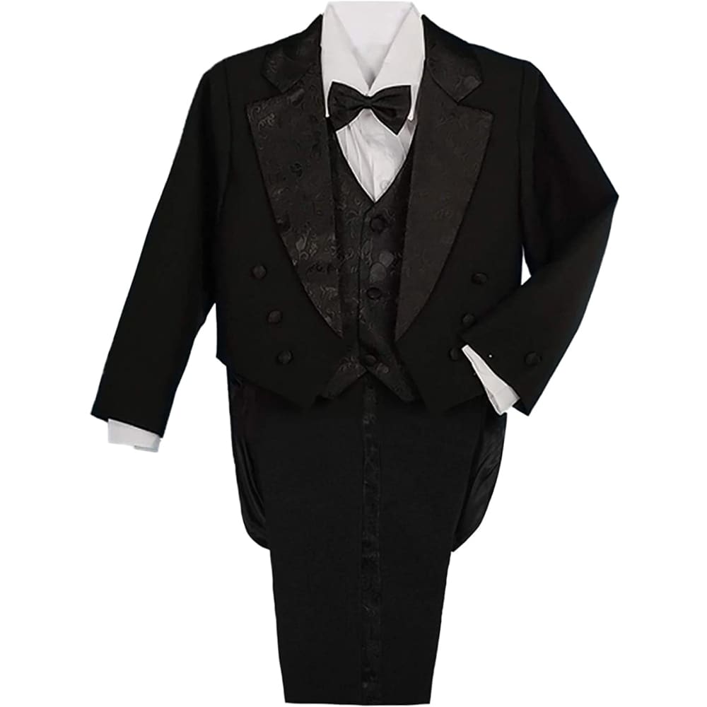 Dressy Boys Classic Fit Tuxedo Suit 5 Pieces Set Formal Wear