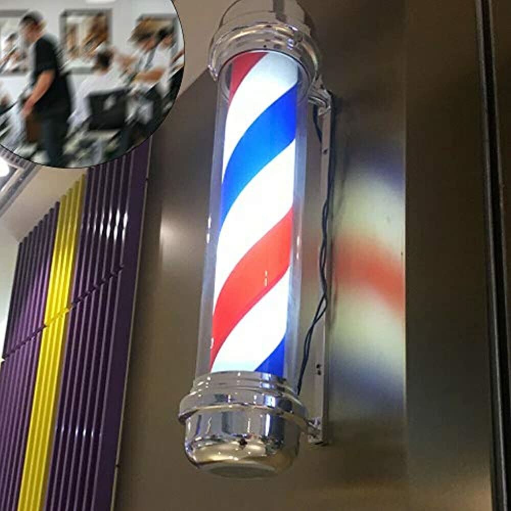 Gdrasuya10 Barber Pole Light Rotating LED Hair Salon Shop 