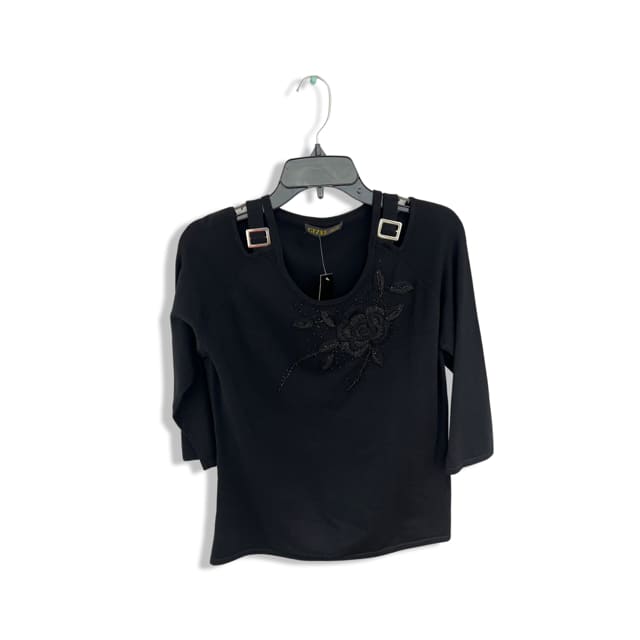 Gizel Woman Fashionable blouse Buckle - black / Medium/large