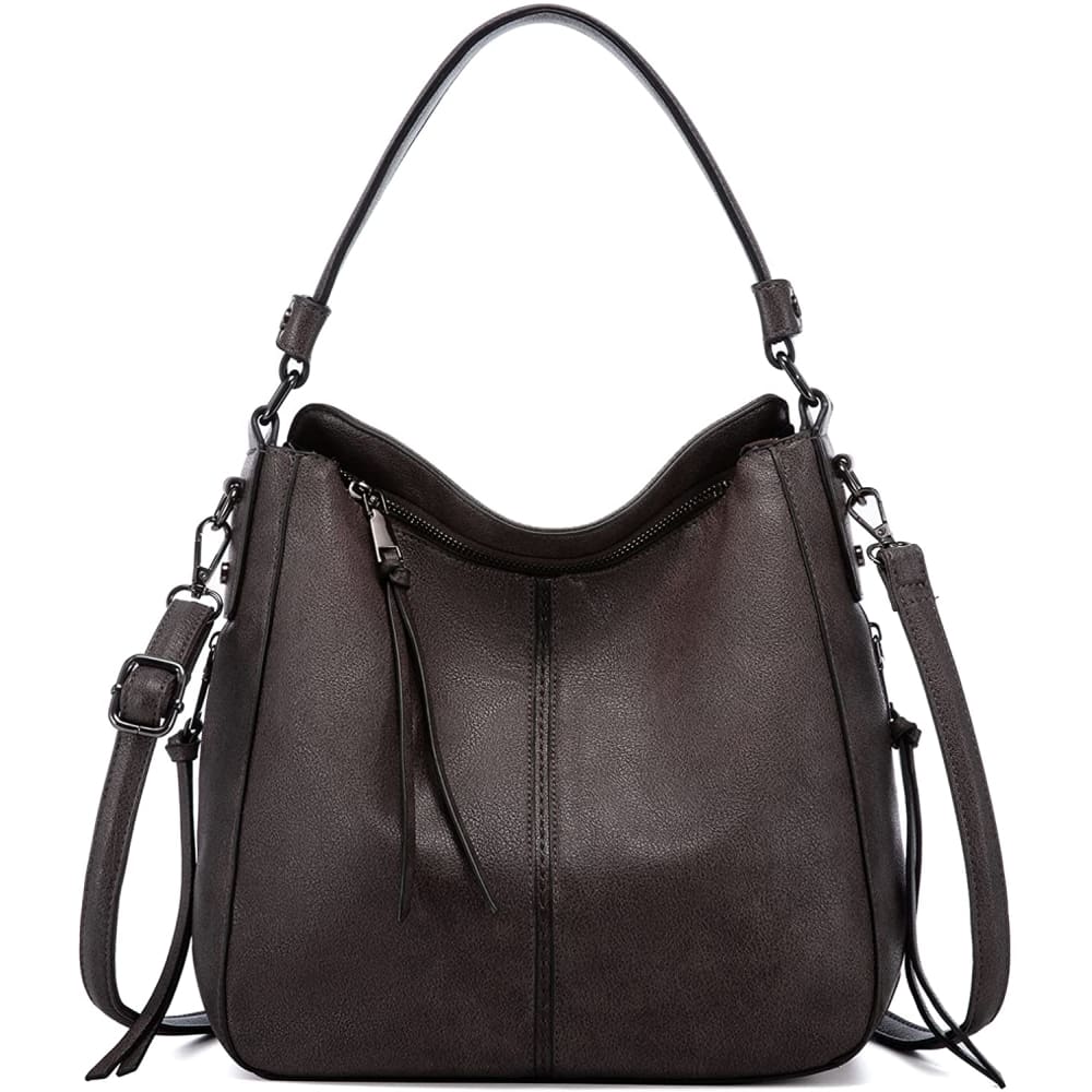 Soperwillton Handbags for Women Large Bucket Shoulder Bag Faux Leather Hobo  bag Ladies Crossbody Bag 3pcs Purse Set