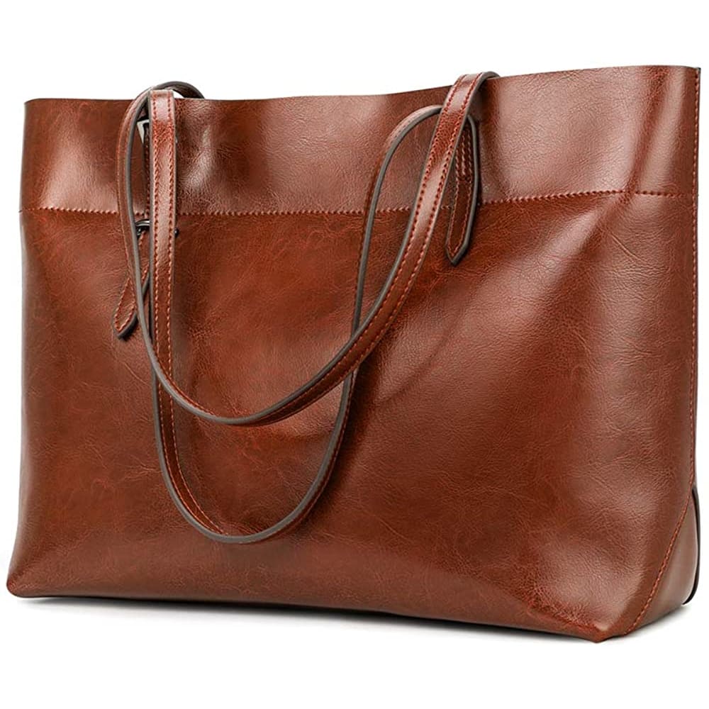 Kattee Vintage Genuine Leather Tote Shoulder Bag for Women 