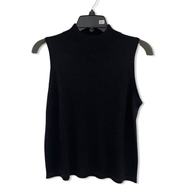 Kevo Mock Neckline Sleeve less blouse - medium / black