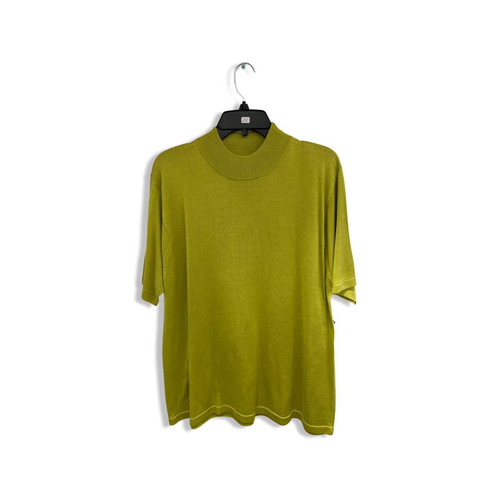 Kevo Women’s Silk Mock Neckline Short Sleeve Sweater - 2X / 