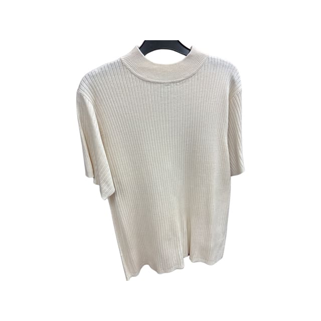 Kevo Women’s Silk Mock Neckline Short Sleeve Sweater - 2X / 