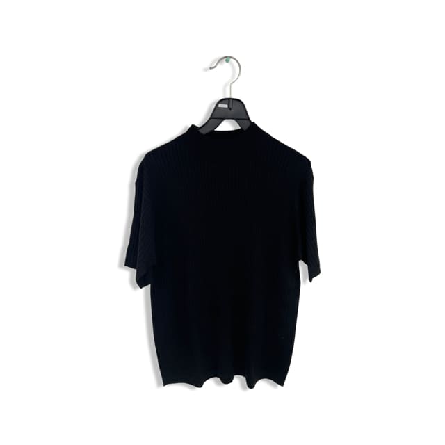 Kevo Women’s Silk Mock Neckline Short Sleeve Sweater - 