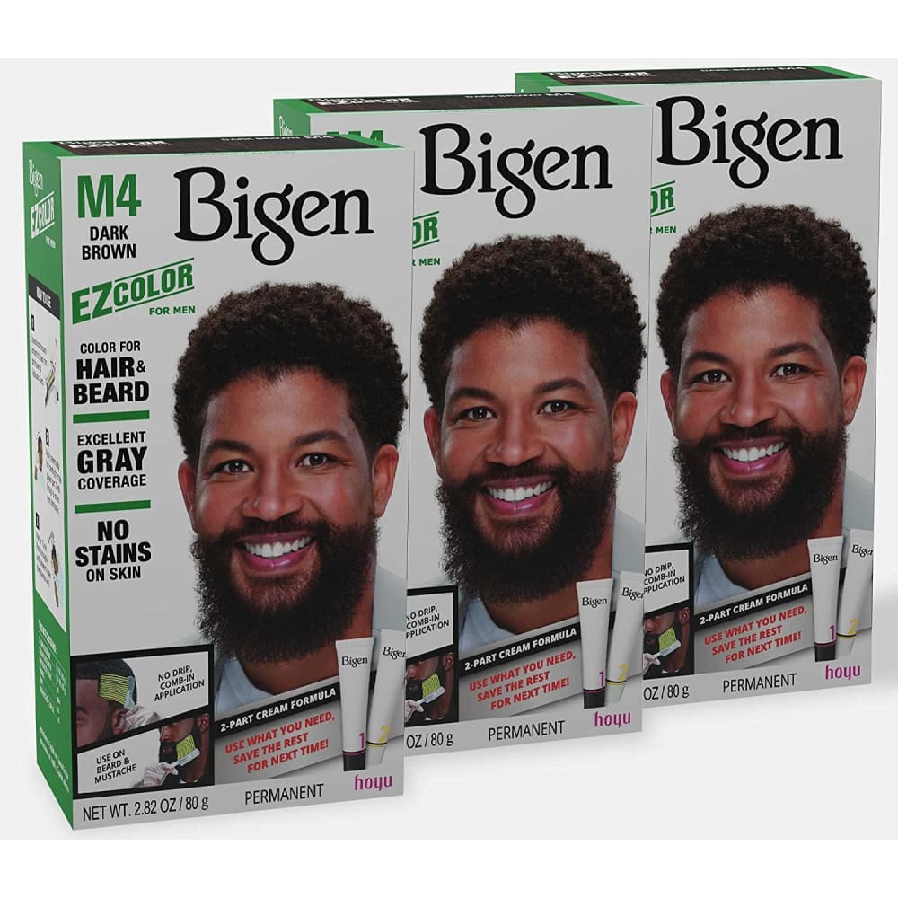 M2 Bigen EZ Color for Men Real Black -3 Pack - M4 Dark Brown