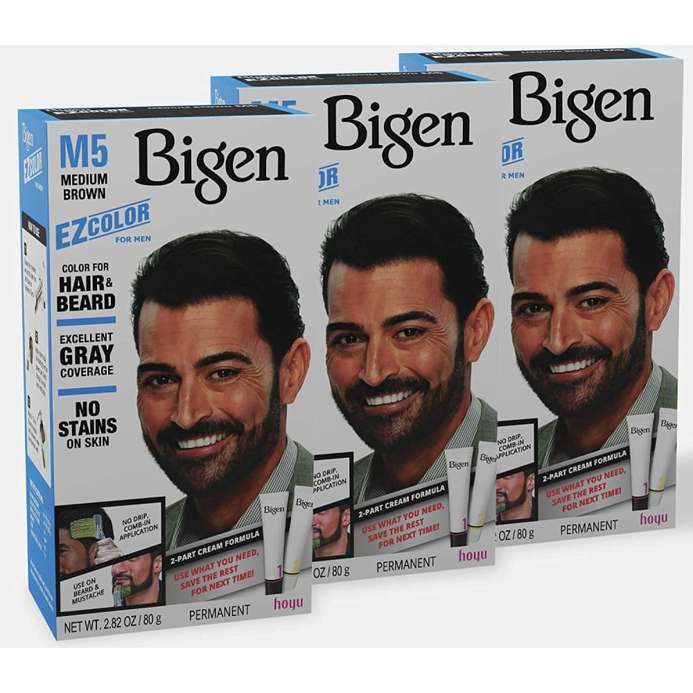 M2 Bigen EZ Color for Men Real Black -3 Pack - M5 Medium 