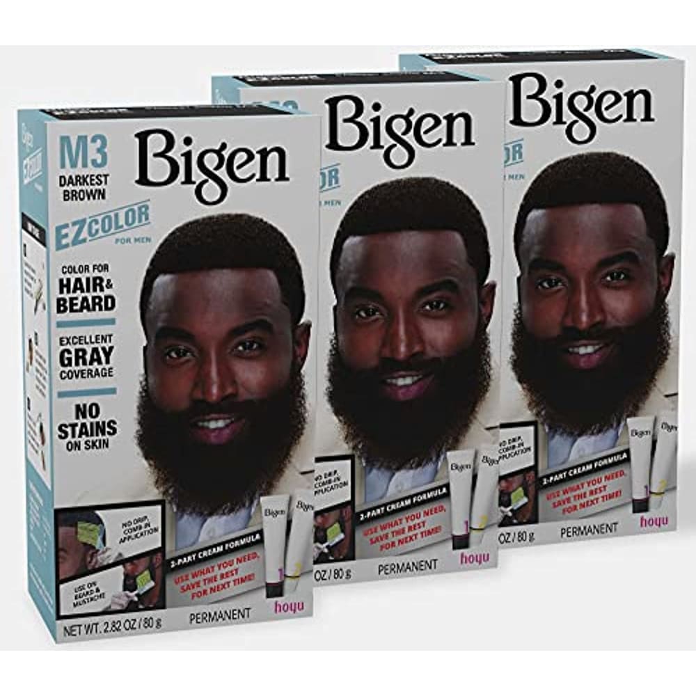 M3 Bigen EZ Color for Men Darkest Brown - 3 Pack - Back to 