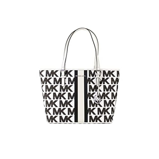 Michael Kors Graphic MK Logo Optic White… Handbag - Back to 