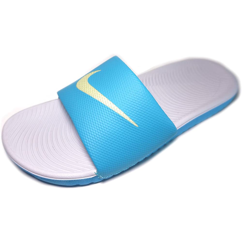 NIKE Women’s Kawa Slide Sandal - 5 / Sky Grey/Limelight-blue