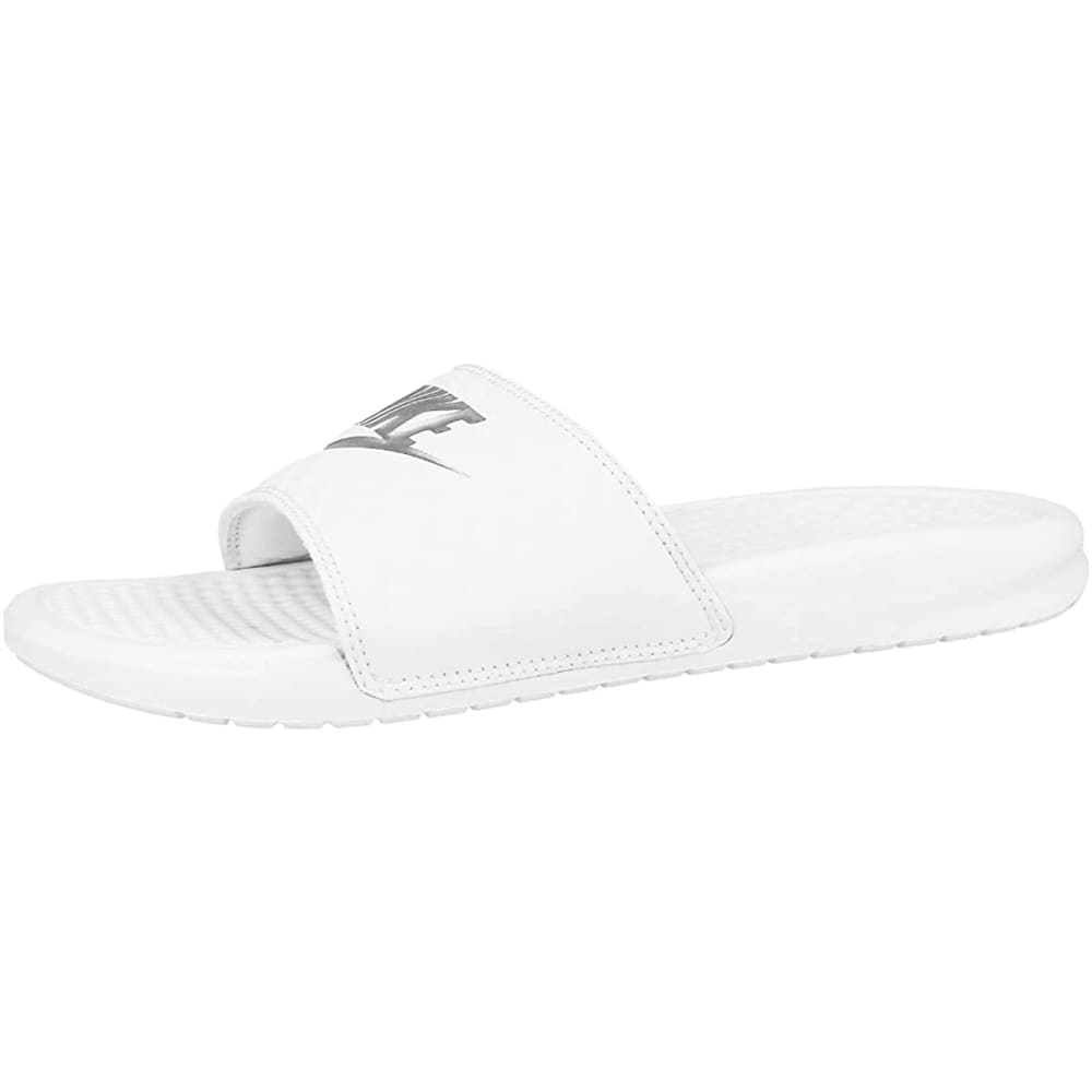 NIKE Women’s Kawa Slide Sandal - 5 / White/Metallic Silver -