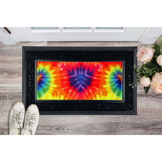 Decorative Door Mat - Rainbow Tie Dye - Heavy Duty Floor Mat