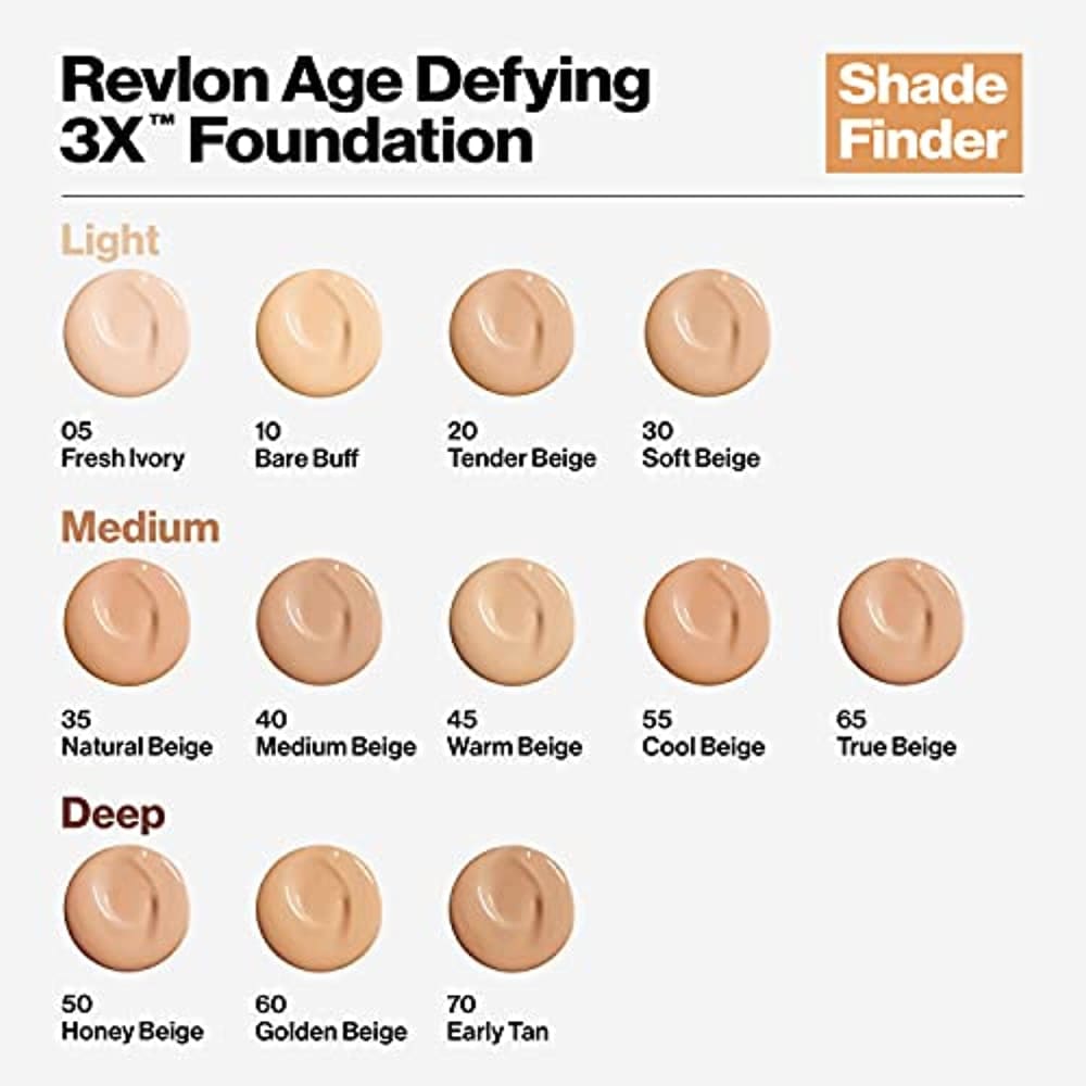 Revlon Age Defying 3X Makeup Foundation Firming Lifting and 