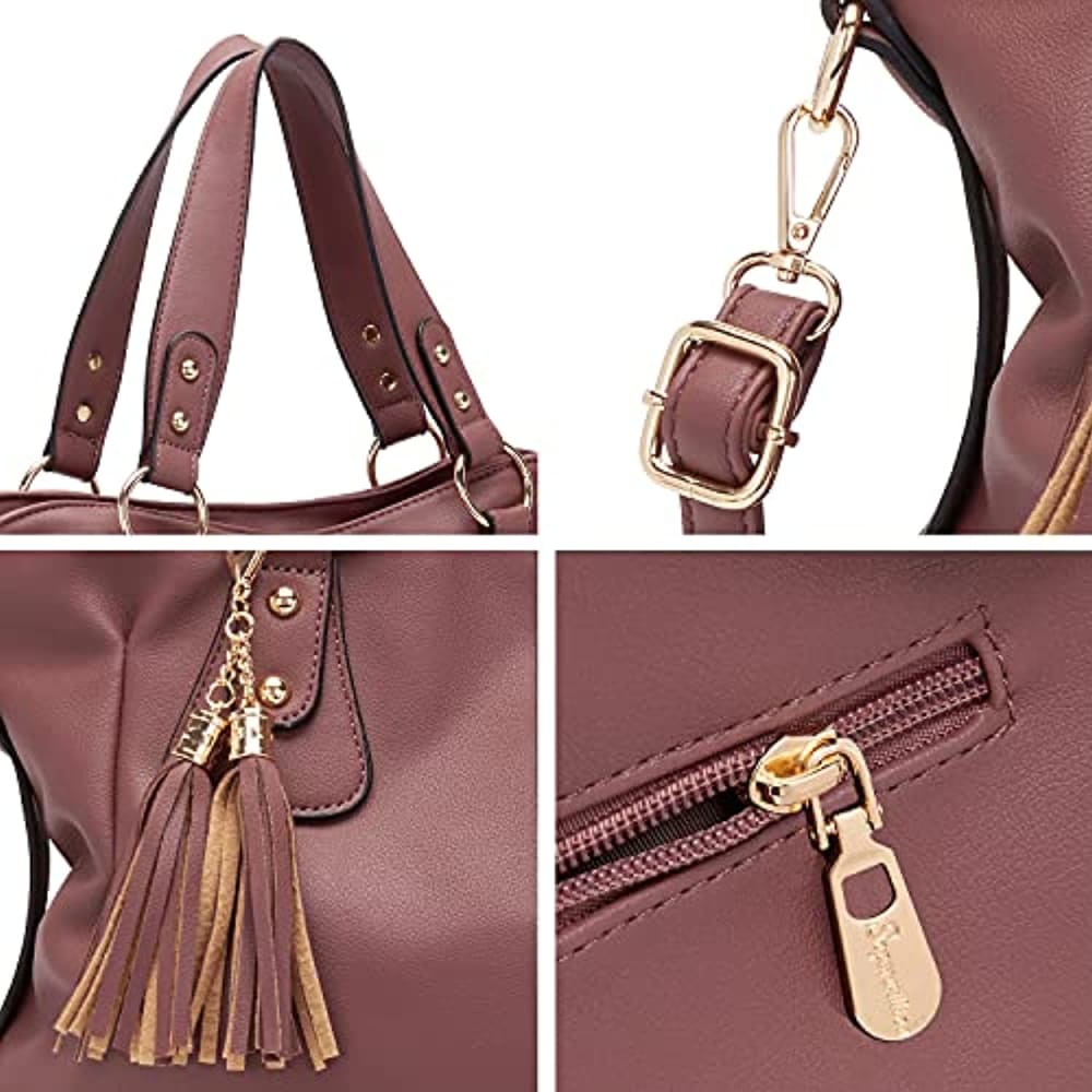 Soperwillton Handbags for Women Large Bucket Shoulder Bag 