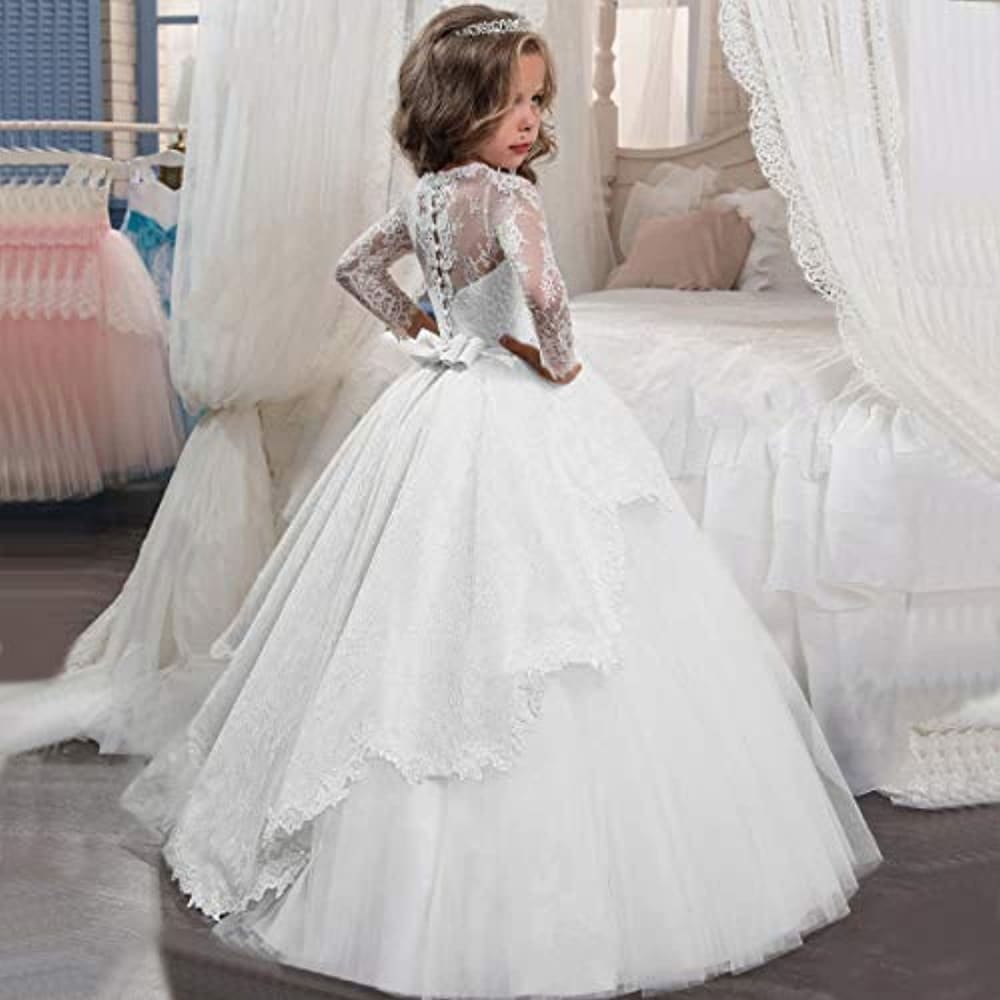 Vintage Flower Girls First Communion Dresses with Lace 