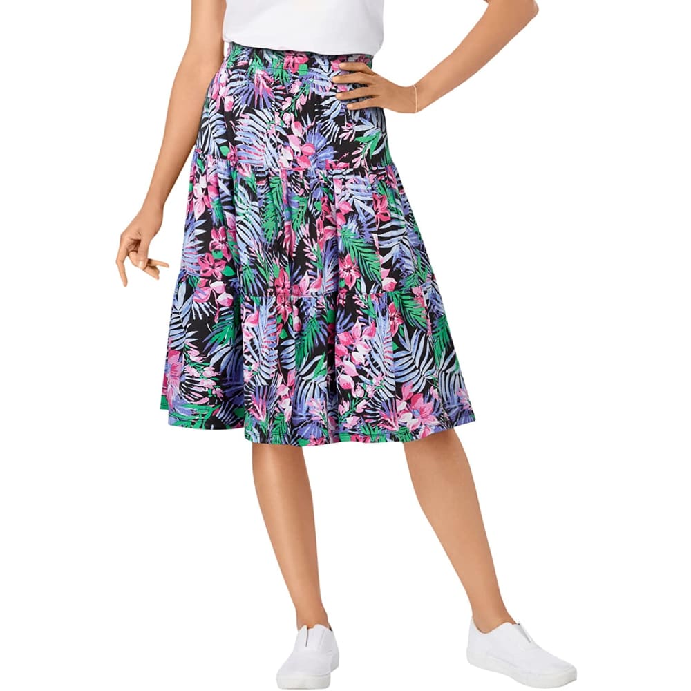 Woman Within Women’s Plus Size Jersey Knit Tiered Skirt - 12