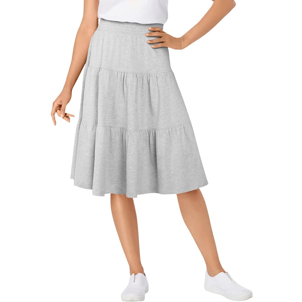 Woman Within Women’s Plus Size Jersey Knit Tiered Skirt - 12