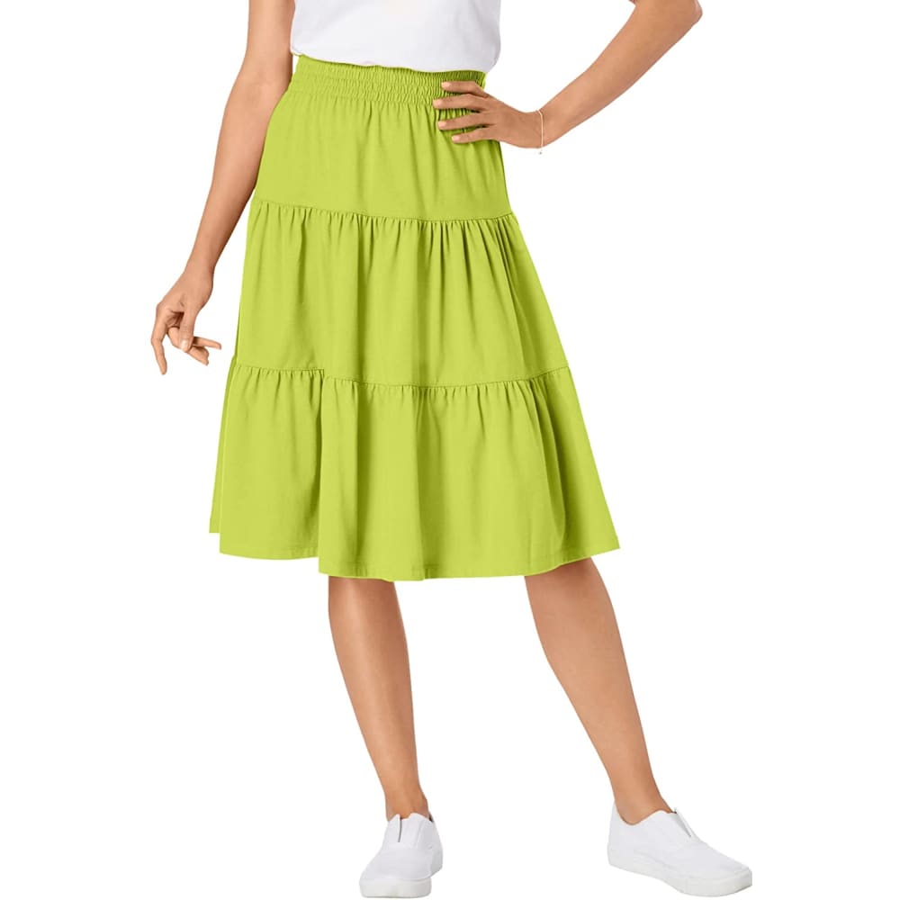 Woman Within Women’s Plus Size Jersey Knit Tiered Skirt - 12