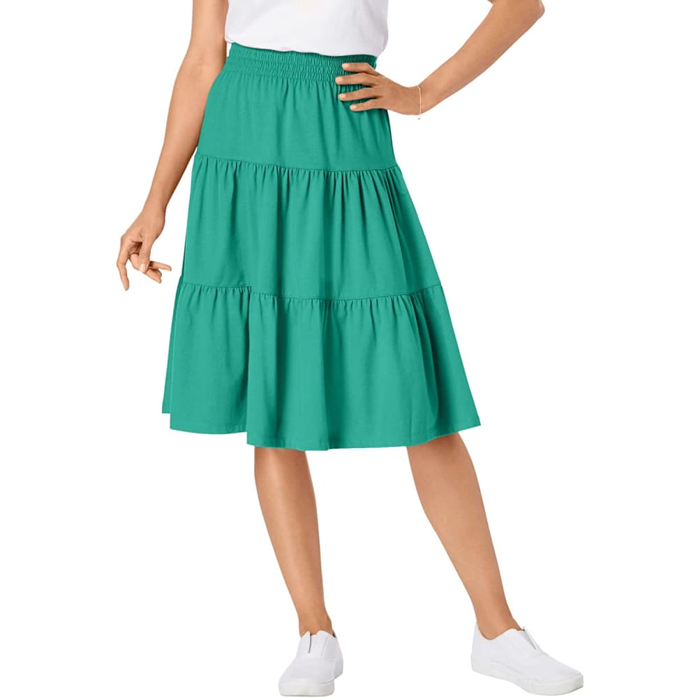 Woman Within Women’s Plus Size Jersey Knit Tiered Skirt - 12