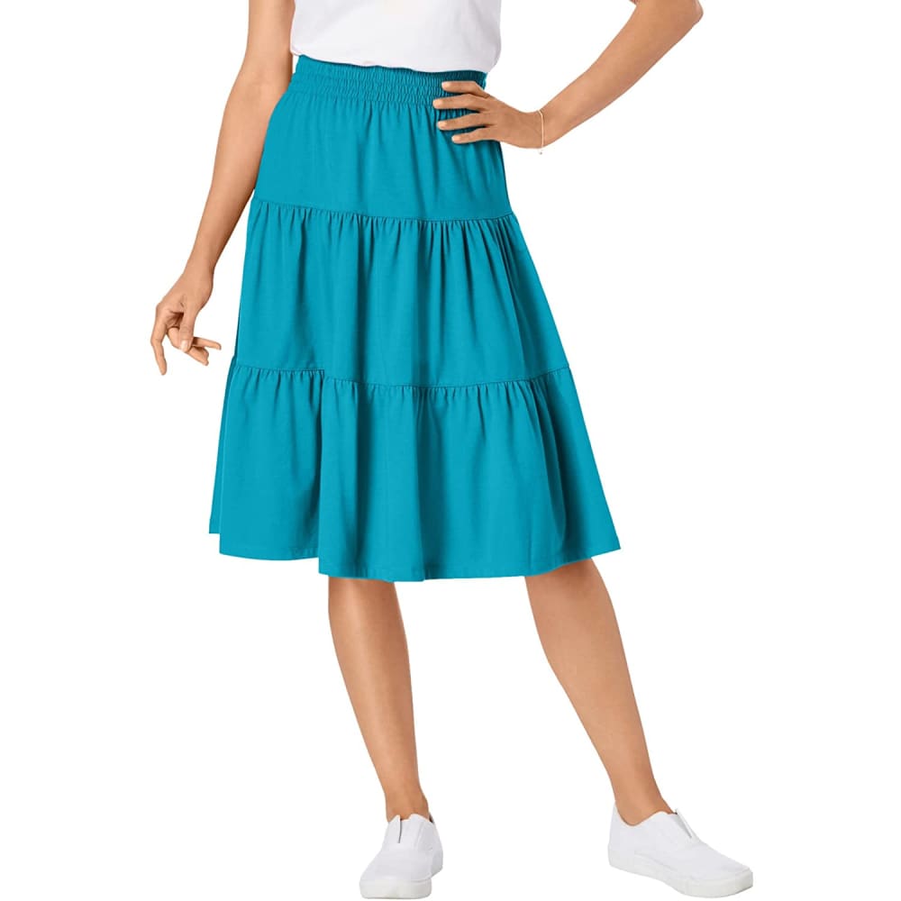 Woman Within Women’s Plus Size Jersey Knit Tiered Skirt - 12