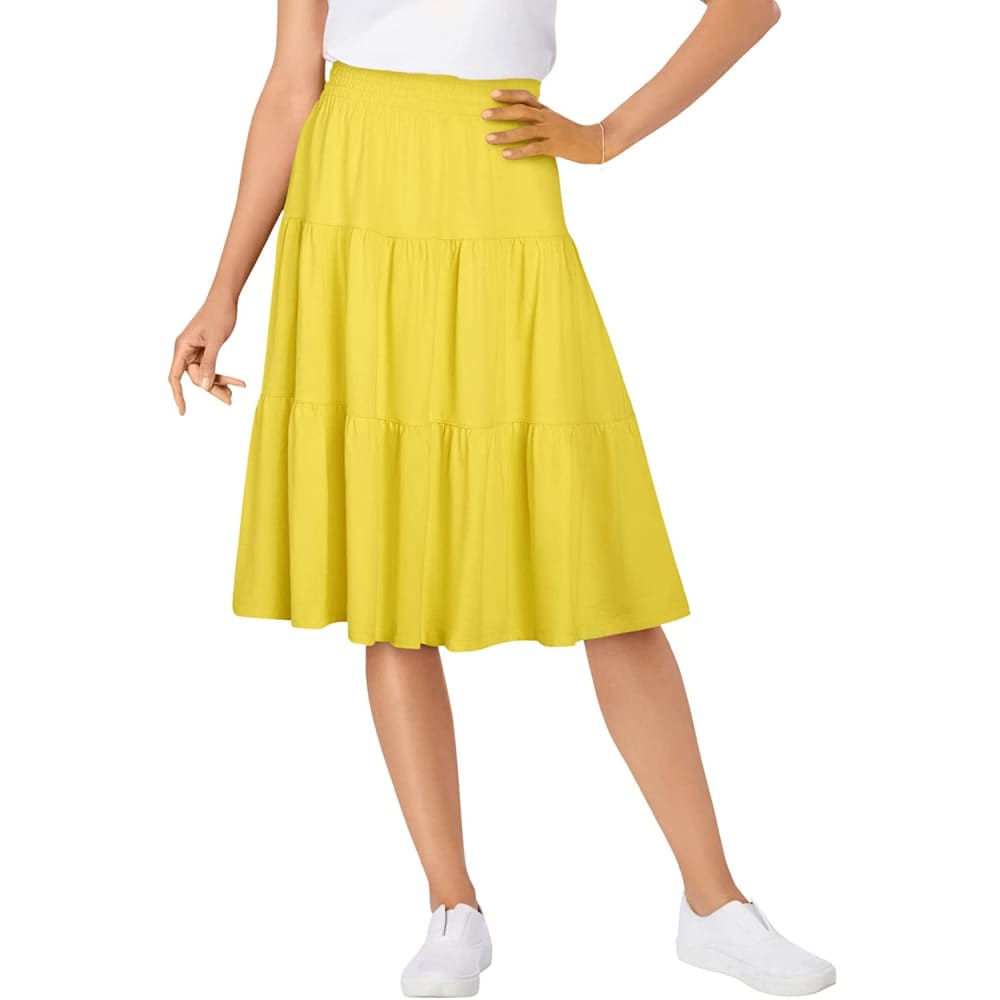 Woman Within Women’s Plus Size Jersey Knit Tiered Skirt - 12