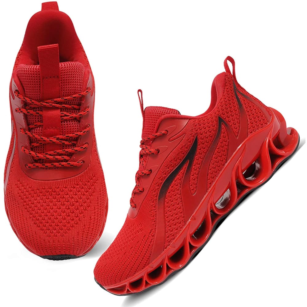 Women Walking Running Non-Slip Shoes - 5.5 / 1-3red Black - 