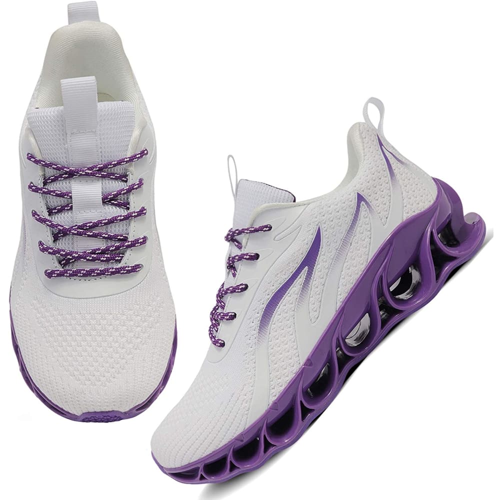 Women Walking Running Non-Slip Shoes - 5.5 / 1-9-1white 