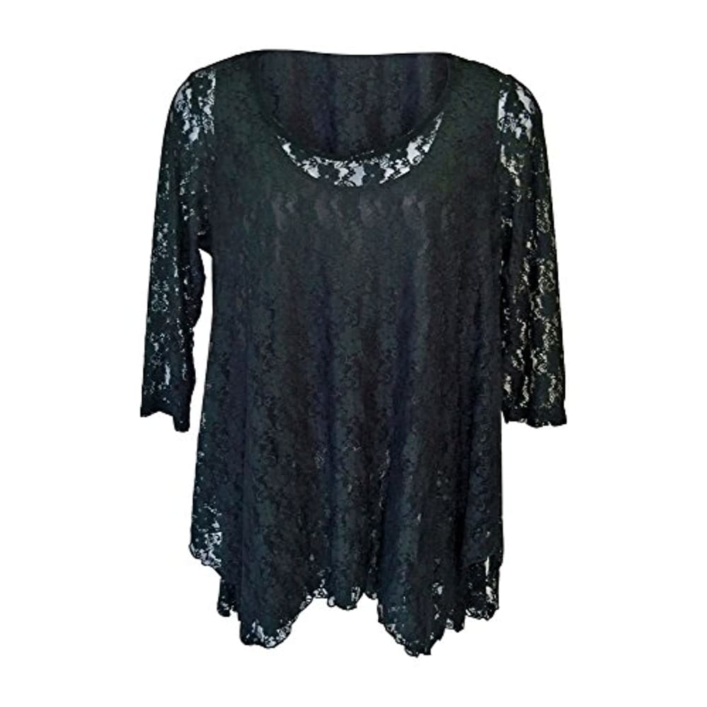 Women’s Lace Tunic 3/4 Sleeve Plus Size - Back to results