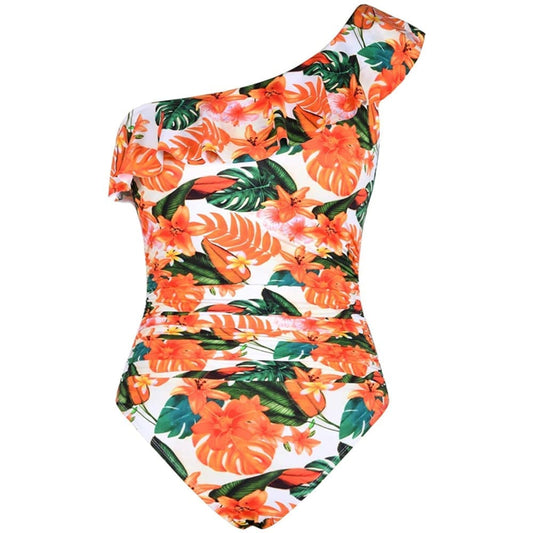 Women’s One Piece Swimsuits Shoulder Swimwear Asymmetric 