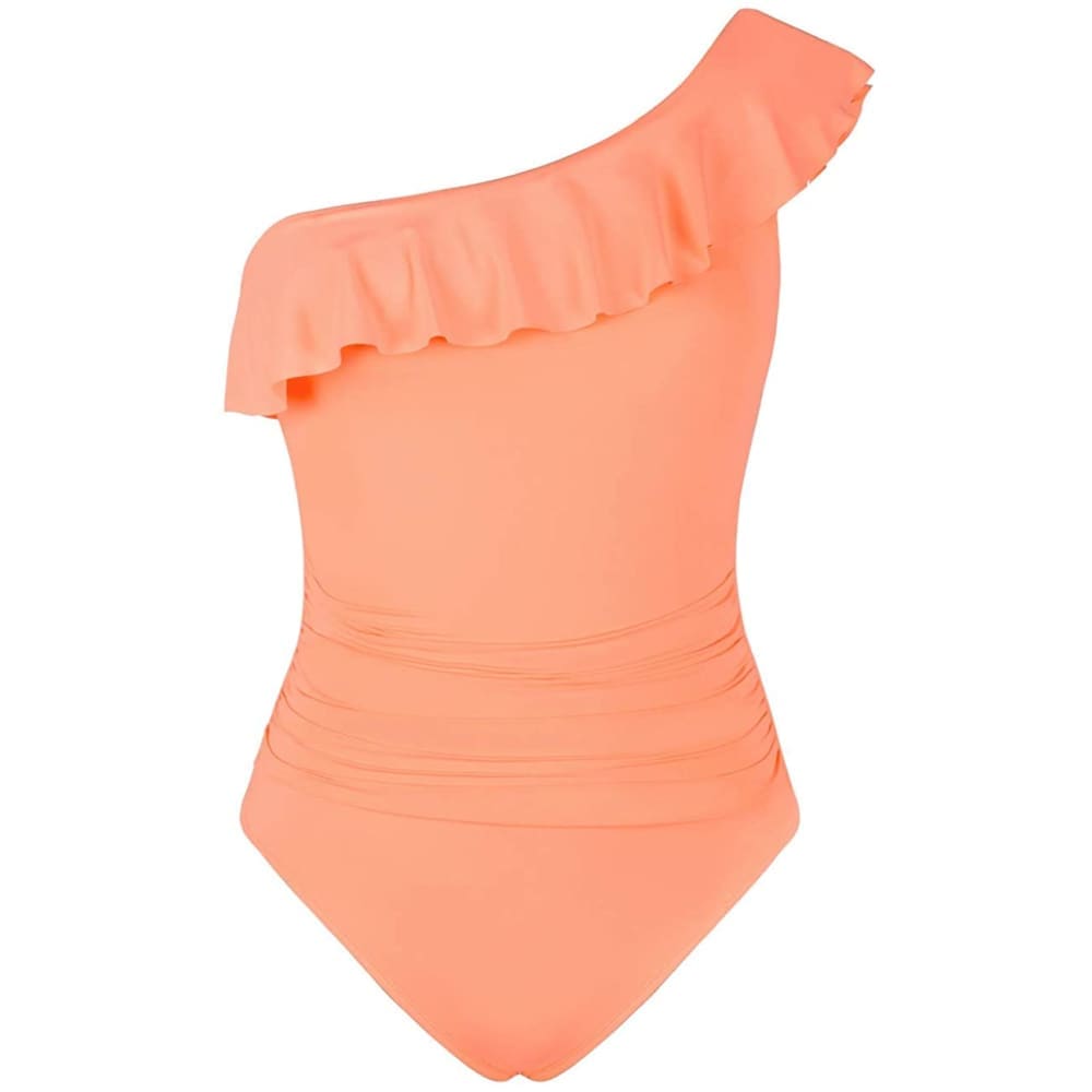 Women’s One Piece Swimsuits Shoulder Swimwear Asymmetric 