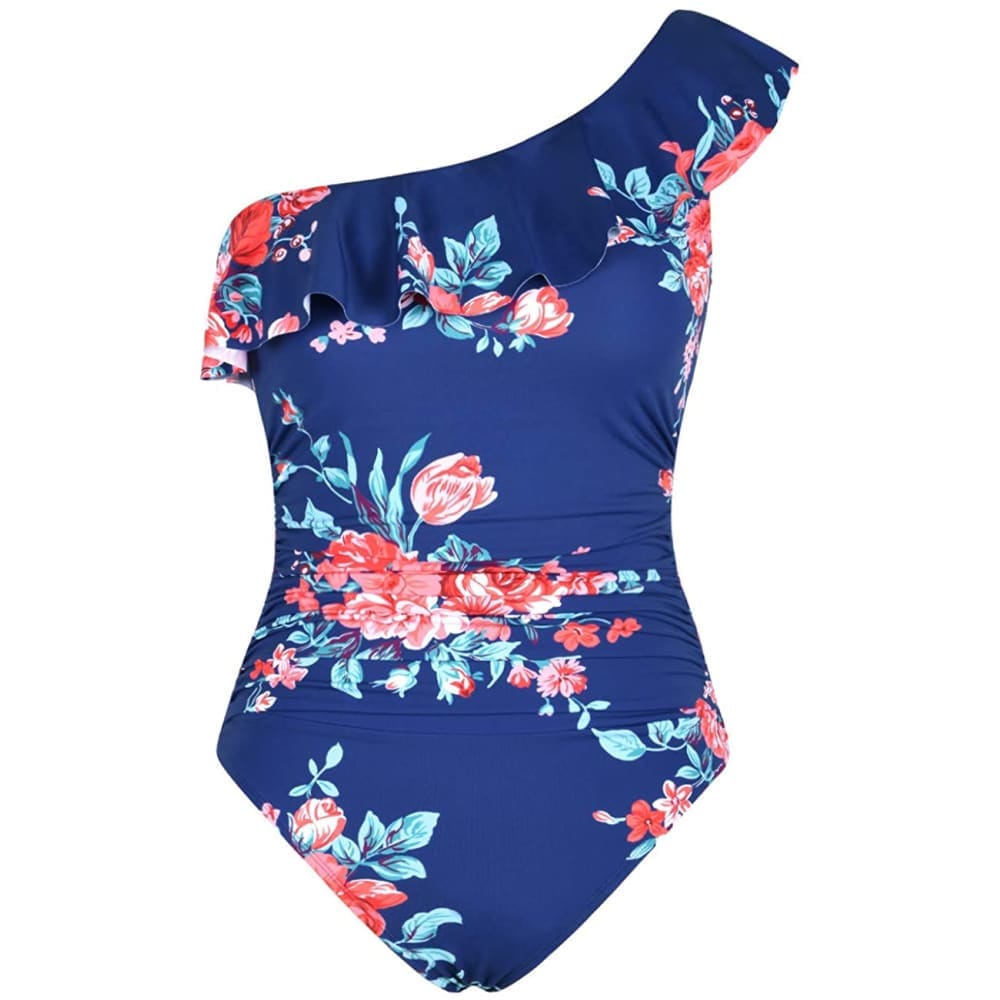 Women’s One Piece Swimsuits Shoulder Swimwear Asymmetric 