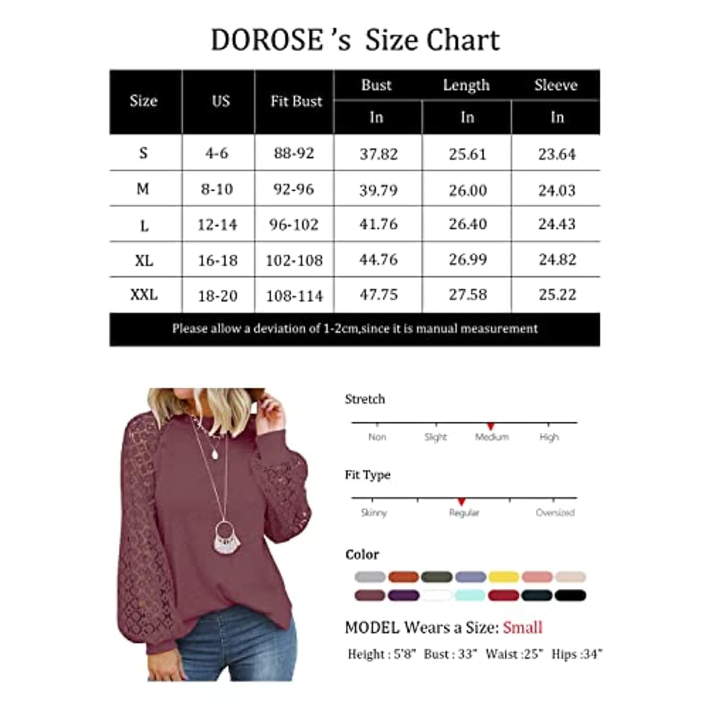 Women’s Puff Long Sleeve Tops Casual Loose Blouse Shirts - 